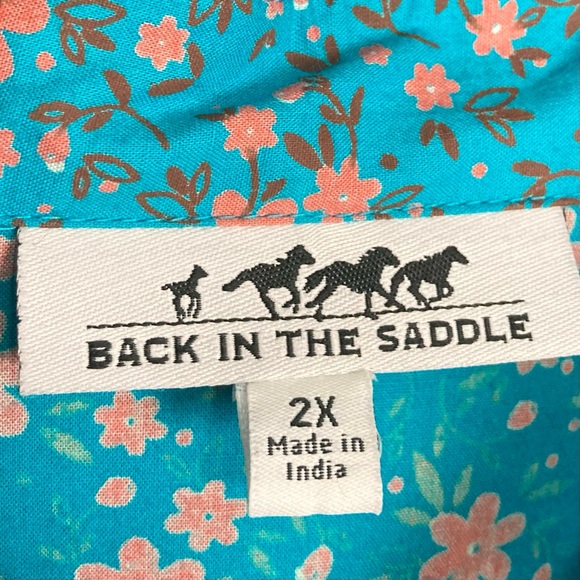 Back in the Saddle Retro Pearl Snap Shirt Women’s Size 2X Floral Western Cottage - Picture 6 of 7